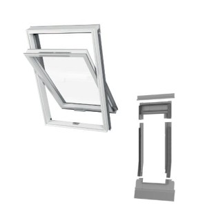 Okno dachowe Dakea Good PVC pakiet 2- szybowy + kołnierz do pokryć falistych KTF 66x118 