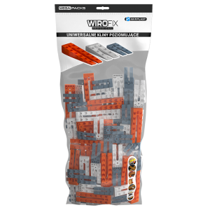 Uniwersalny klin poziomujący 15 x 10x38x77mm 15 x 15x43x88mm 15 x 25x43x140mm MEGA PACK 45 szt./opak.