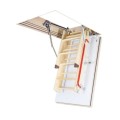 Schody strychowe ognioodporne z drewnianą drabinką -  60x100 cm /  280 cm - 4 segmentowe -  LWF 60  FAKRO